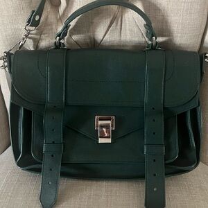 PS1 Proenza Schouler Forest Green Leather Shoulder Bag